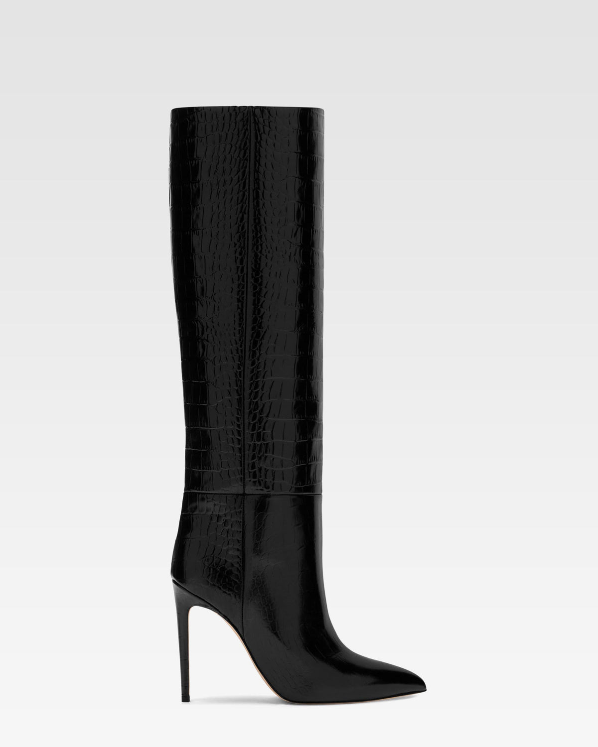 Croc-effect leather boot
