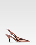 Slingbacks aus Spiegel-Leder in texanischem Rosa