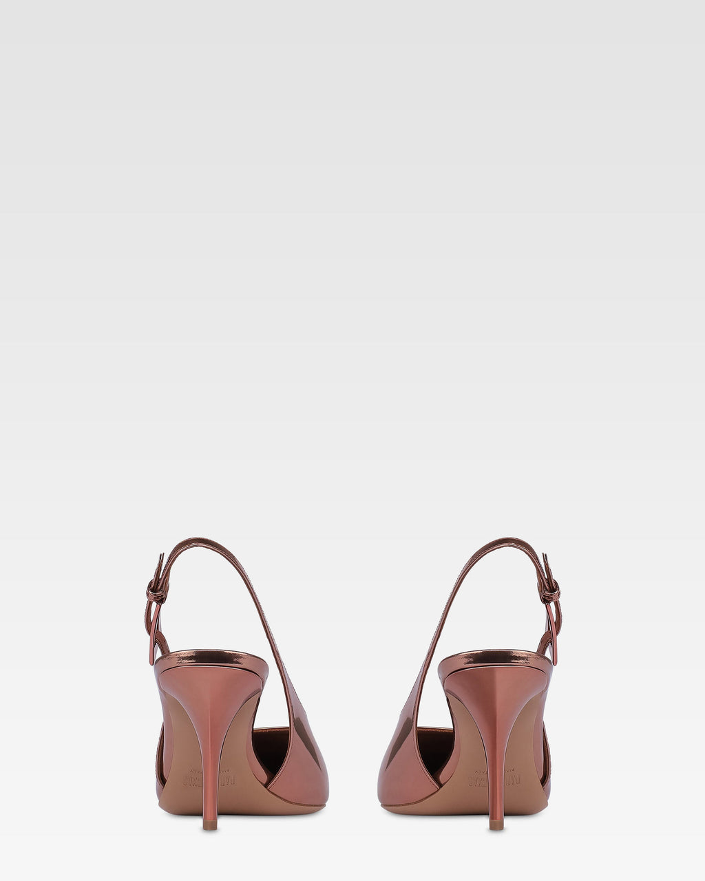 Slingbacks aus Spiegel-Leder in texanischem Rosa