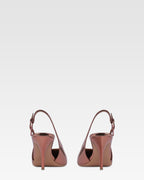 Slingbacks aus Spiegel-Leder in texanischem Rosa