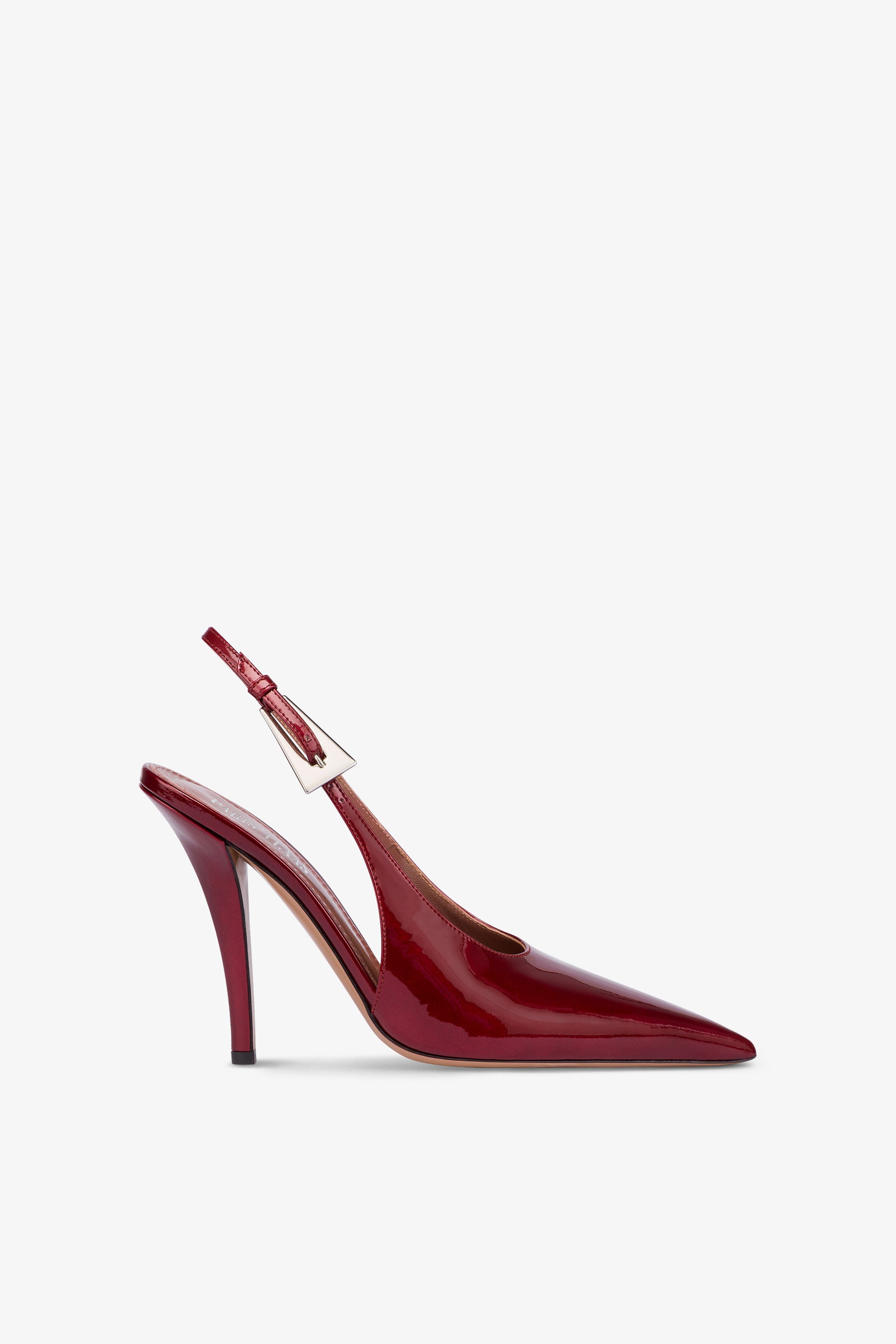 Escarpins pointus en cuir verni pinot noir brillant