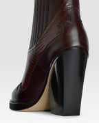 Ankle Boots in printed lizard-calf leather brown