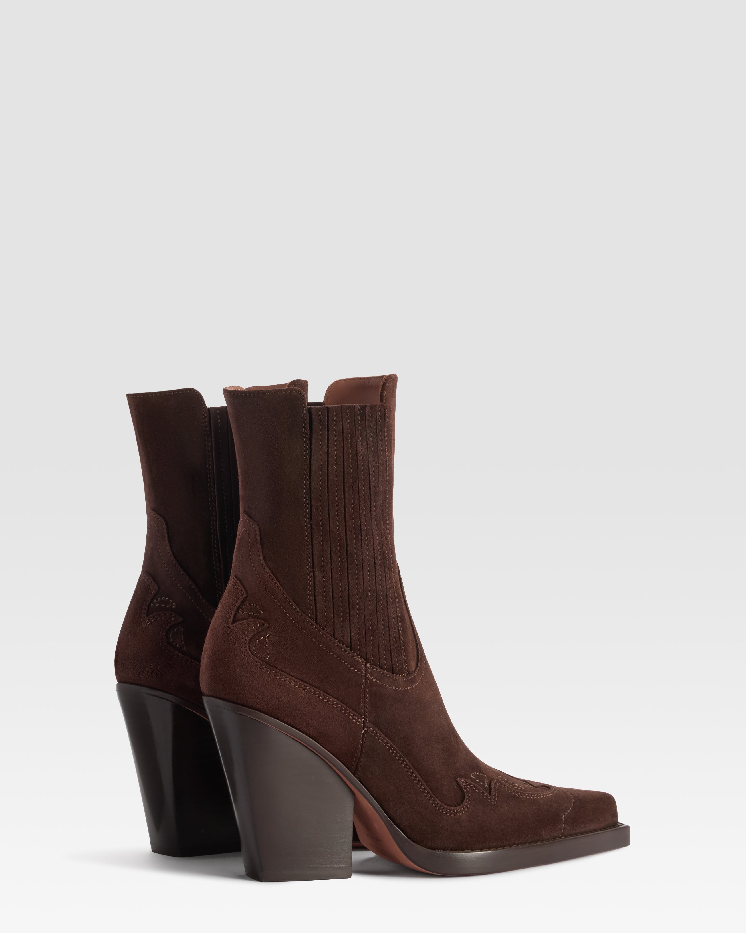 VELOURSLEDER WESTERN ANKLE BOOT