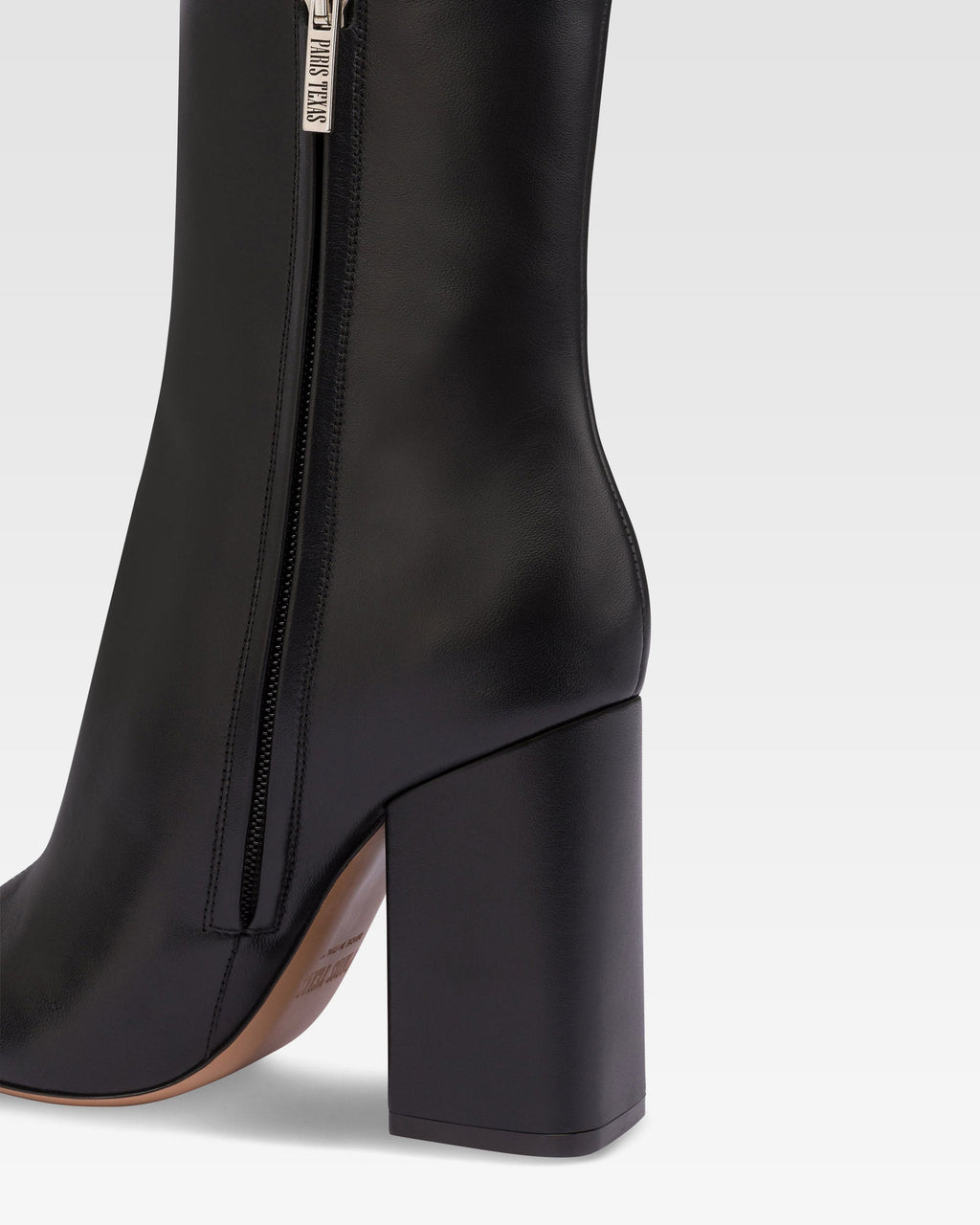 Bottines pointues en cuir lisse noir