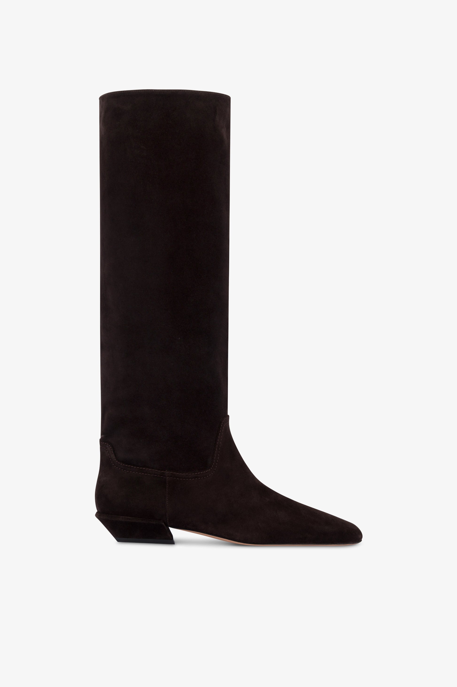 Boots in ebony calf suede leather.