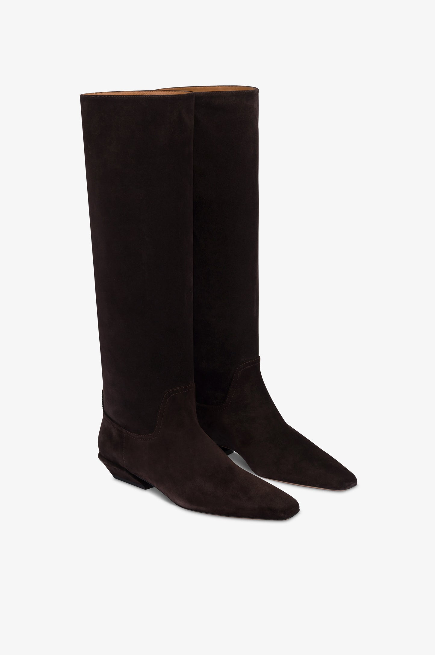 Boots in ebony calf suede leather.