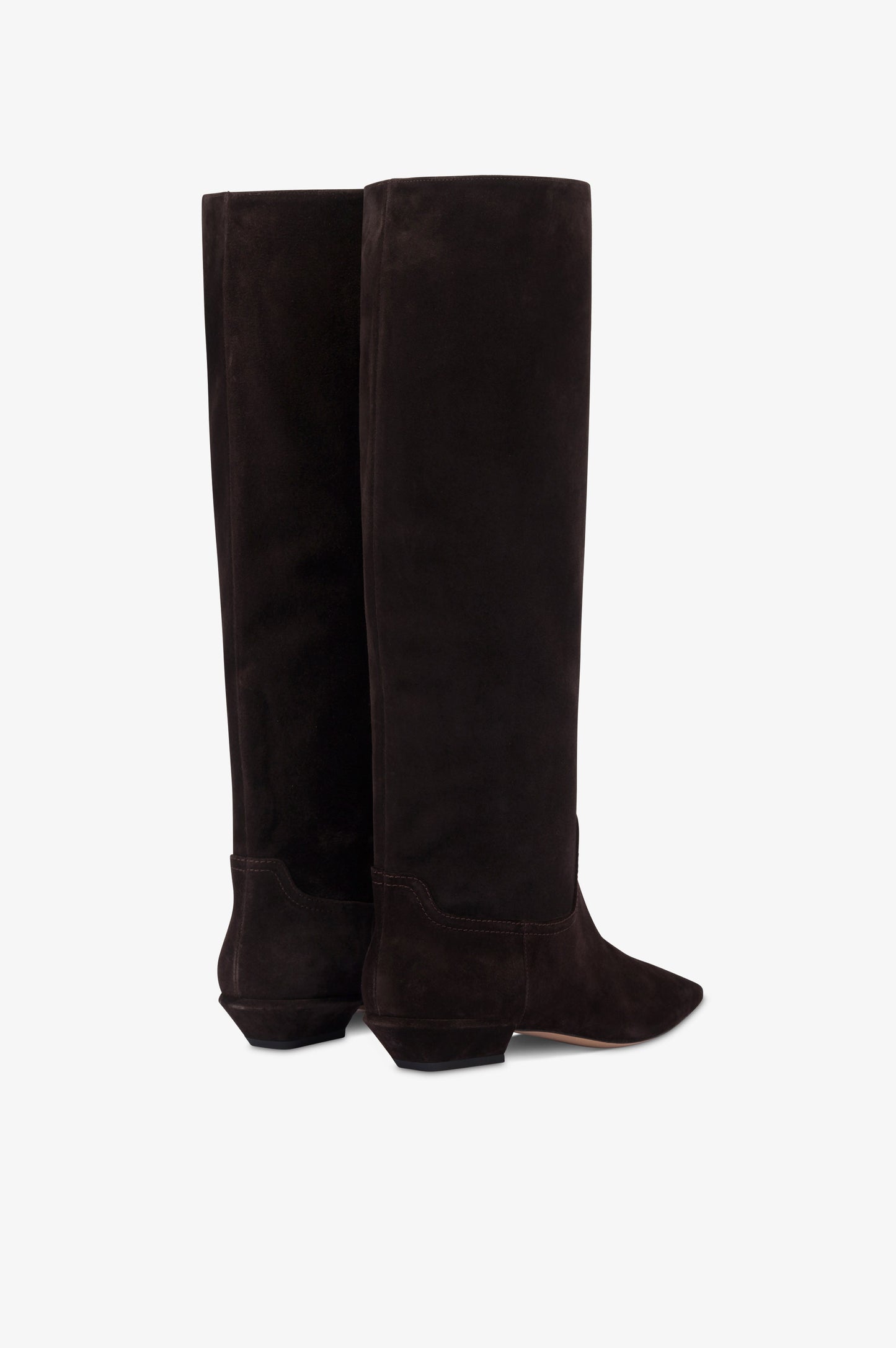 Boots in ebony calf suede leather.