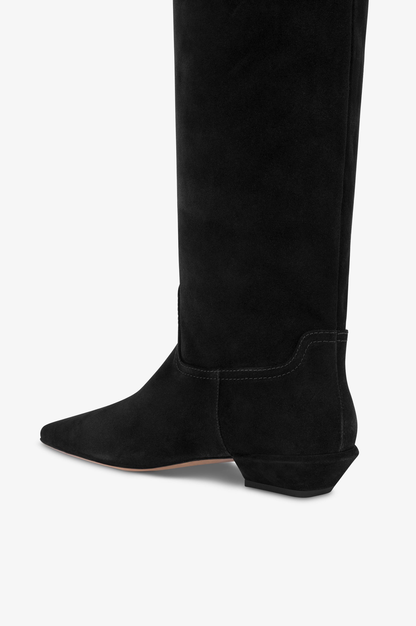Boots in black calf suede leather.