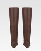 Stiefel aus ebenholzfarbenem Kalbsleder im Vintage-Stil