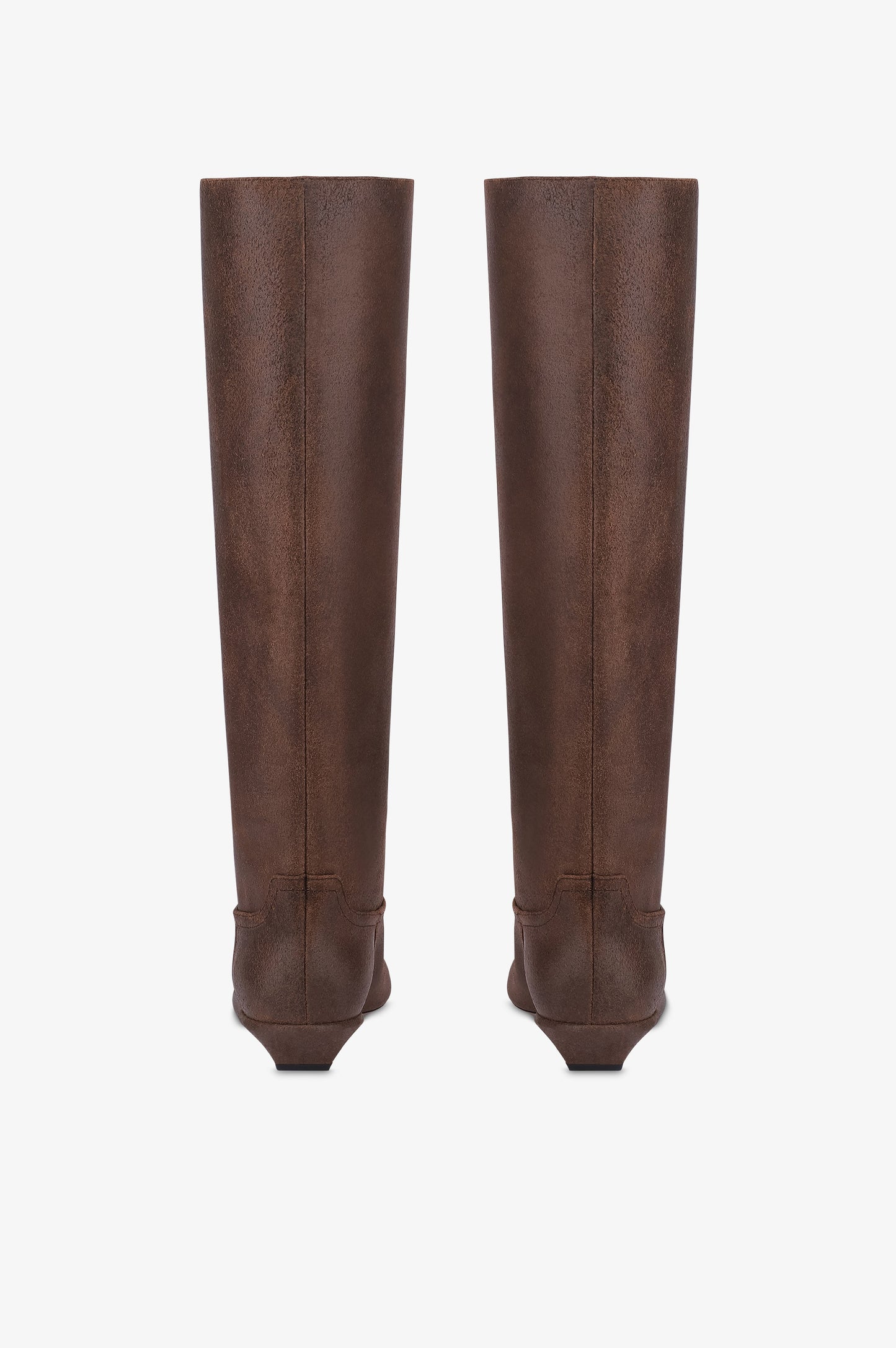 Bottes en cuir de veau effet vintage noir