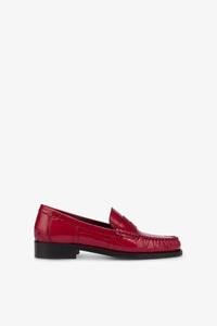 Loafer shoes in yari maxi croco-embossed leather