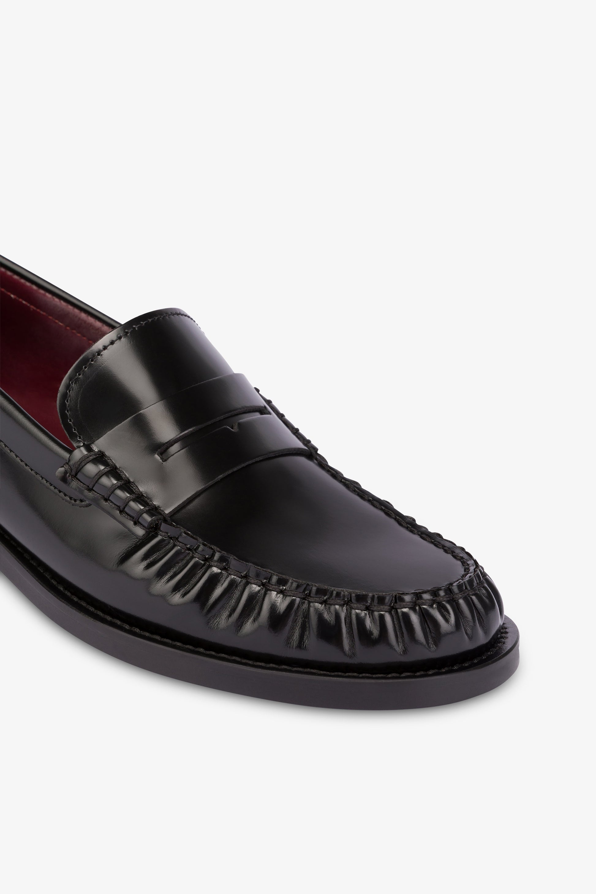 Mocasines de suave piel cepillada negra