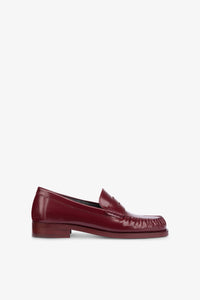 Loafer shoes in soft pinot noir brushed leather