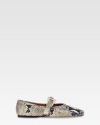 Python-print leather flat