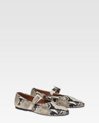 Python-print leather flat