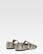 Python-print leather flat