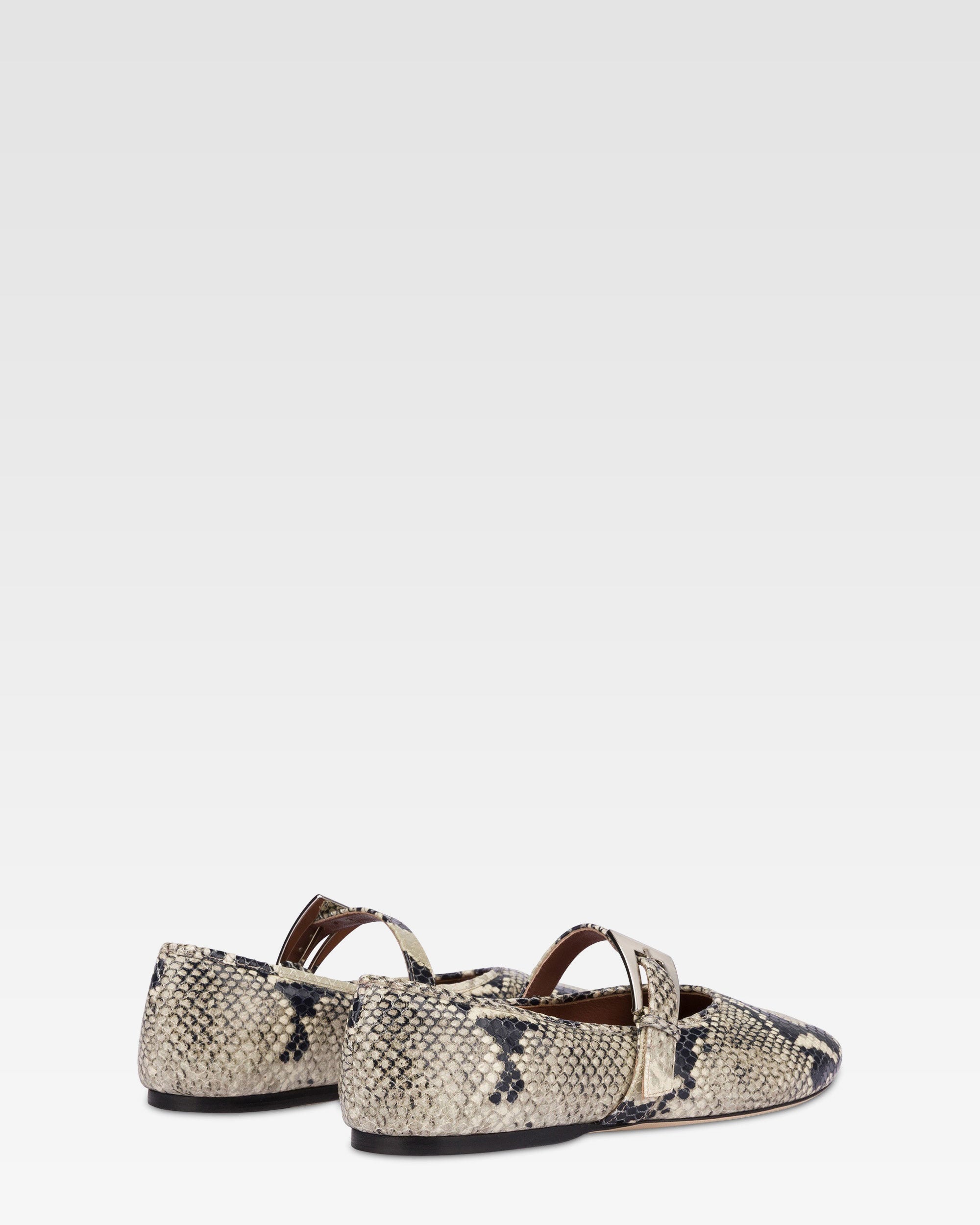 Python-print leather flat