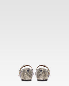 Python-print leather flat