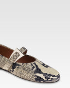 Python-print leather flat
