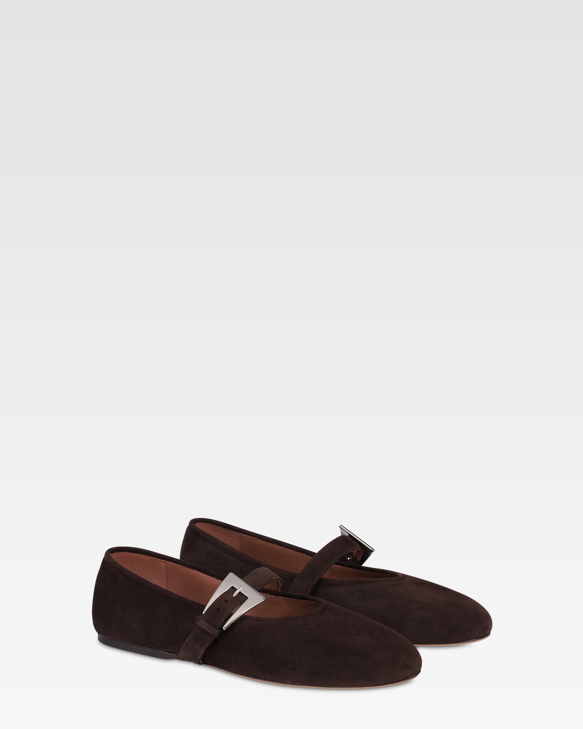 Ballerines en cuir suede noir