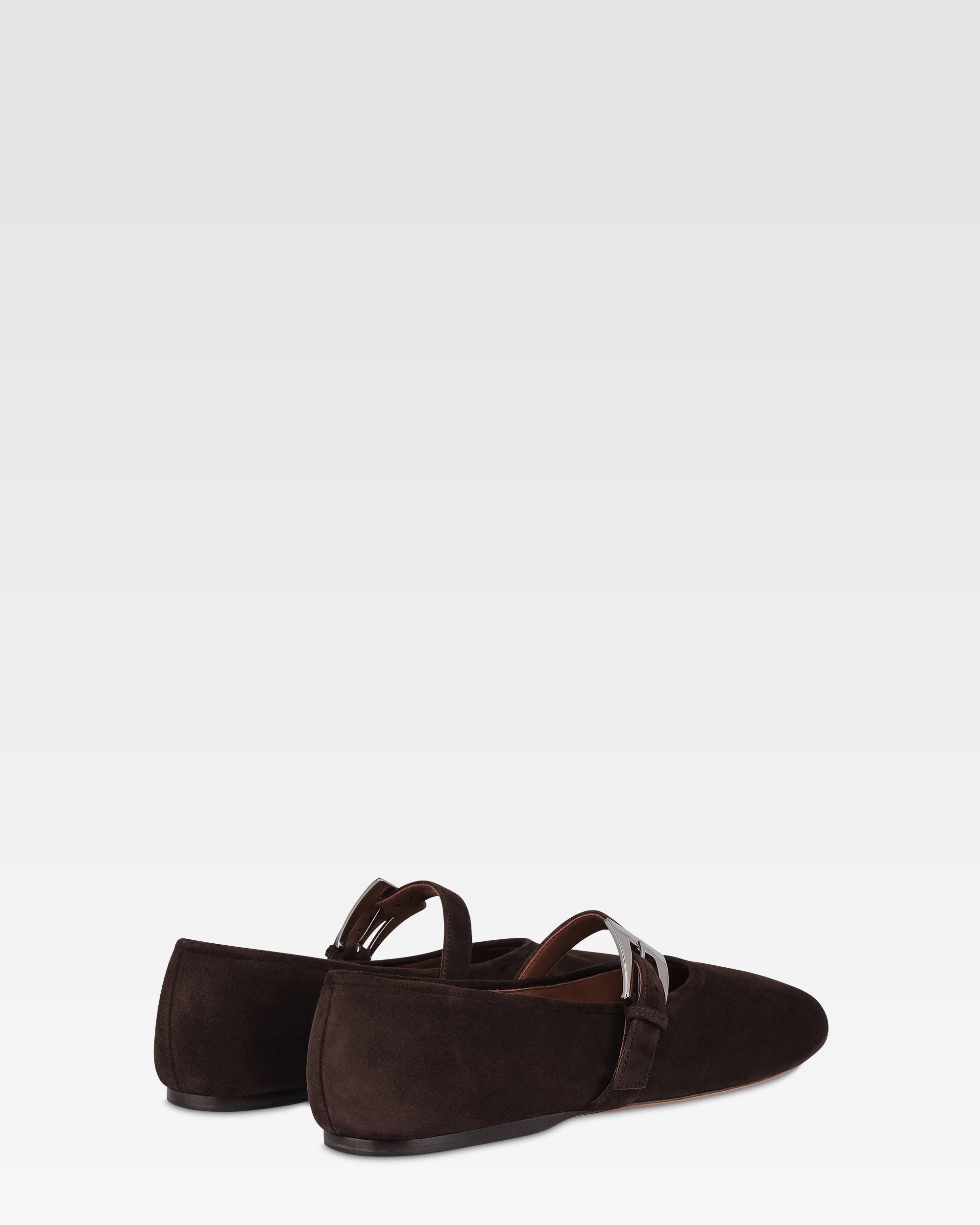 Ballerines en cuir suede noir