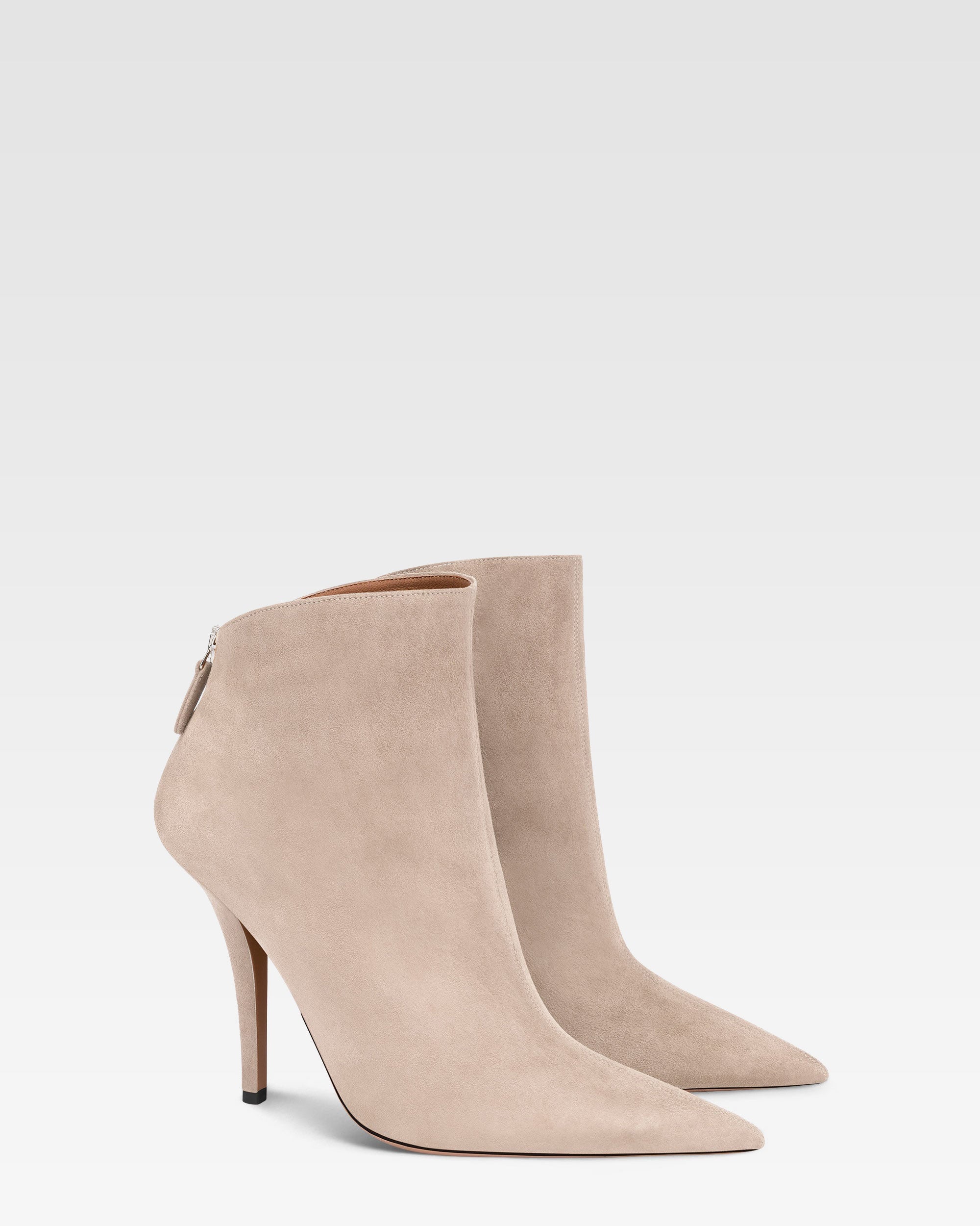 Bottines en cuir suede gris