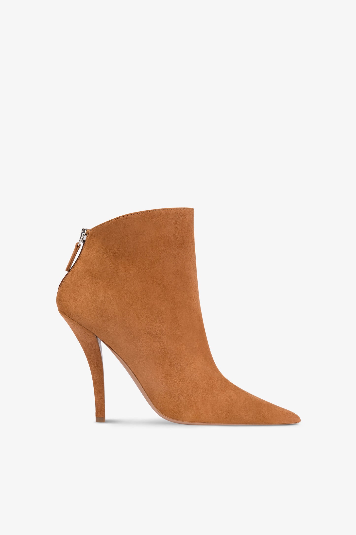 Ankle boots in cognac suede leather