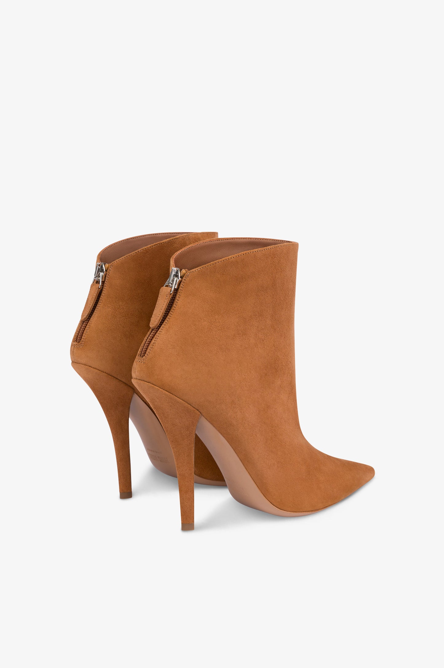 Ankle boots in cognac suede leather