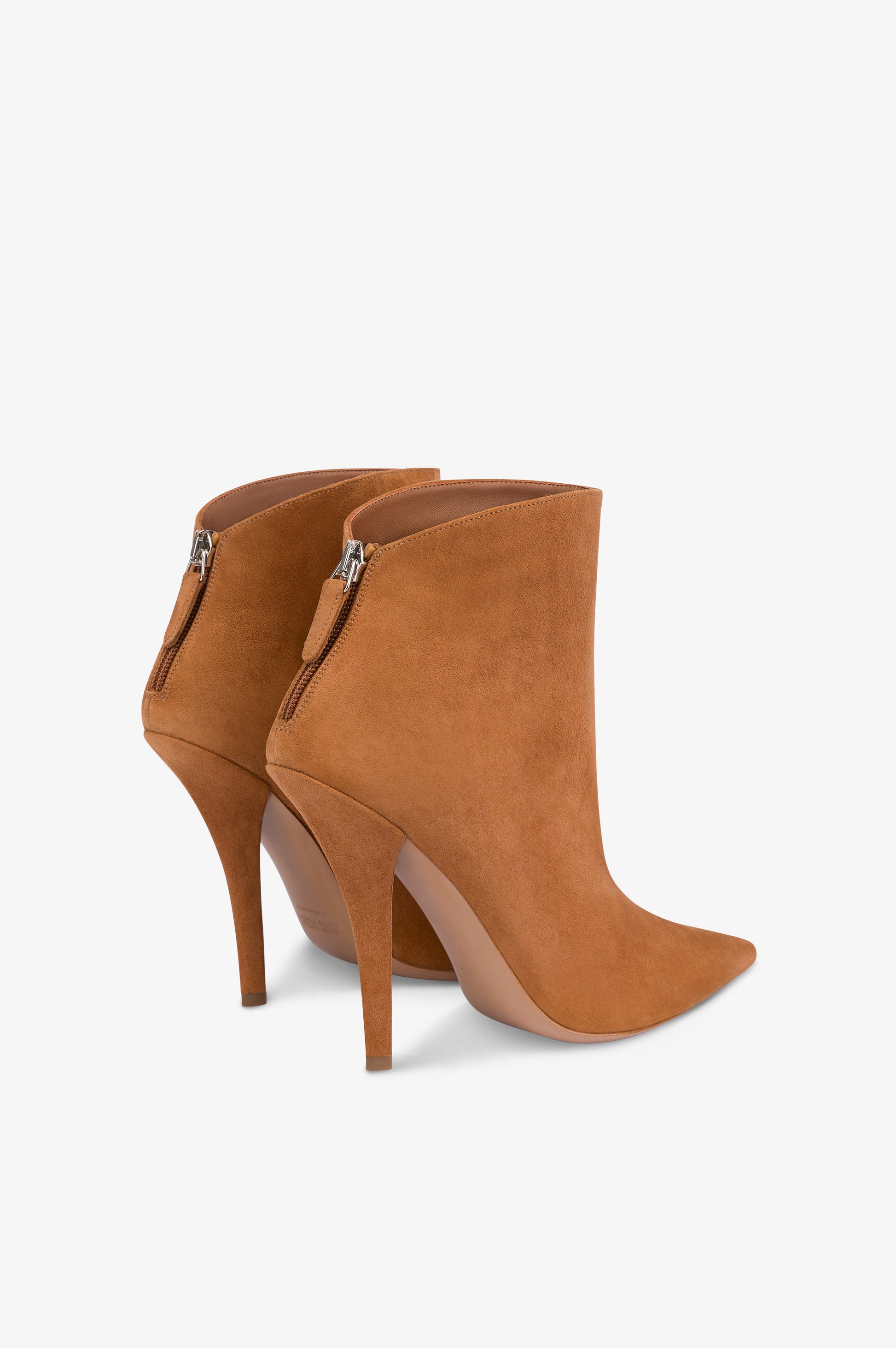 Ankle boots in cognac suede leather