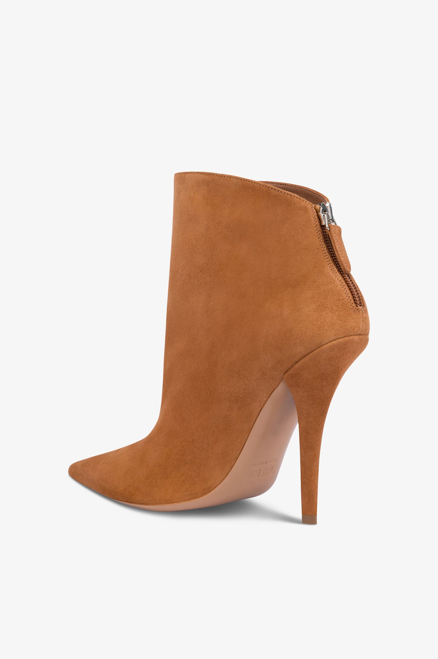 Ankle boots in cognac suede leather