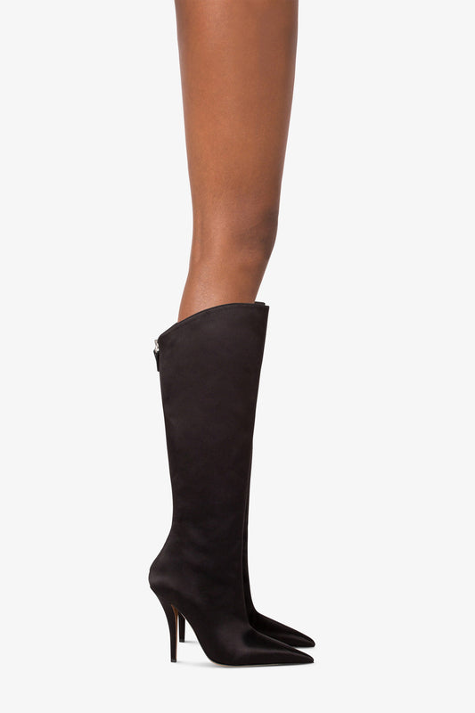 Botas de raso negro