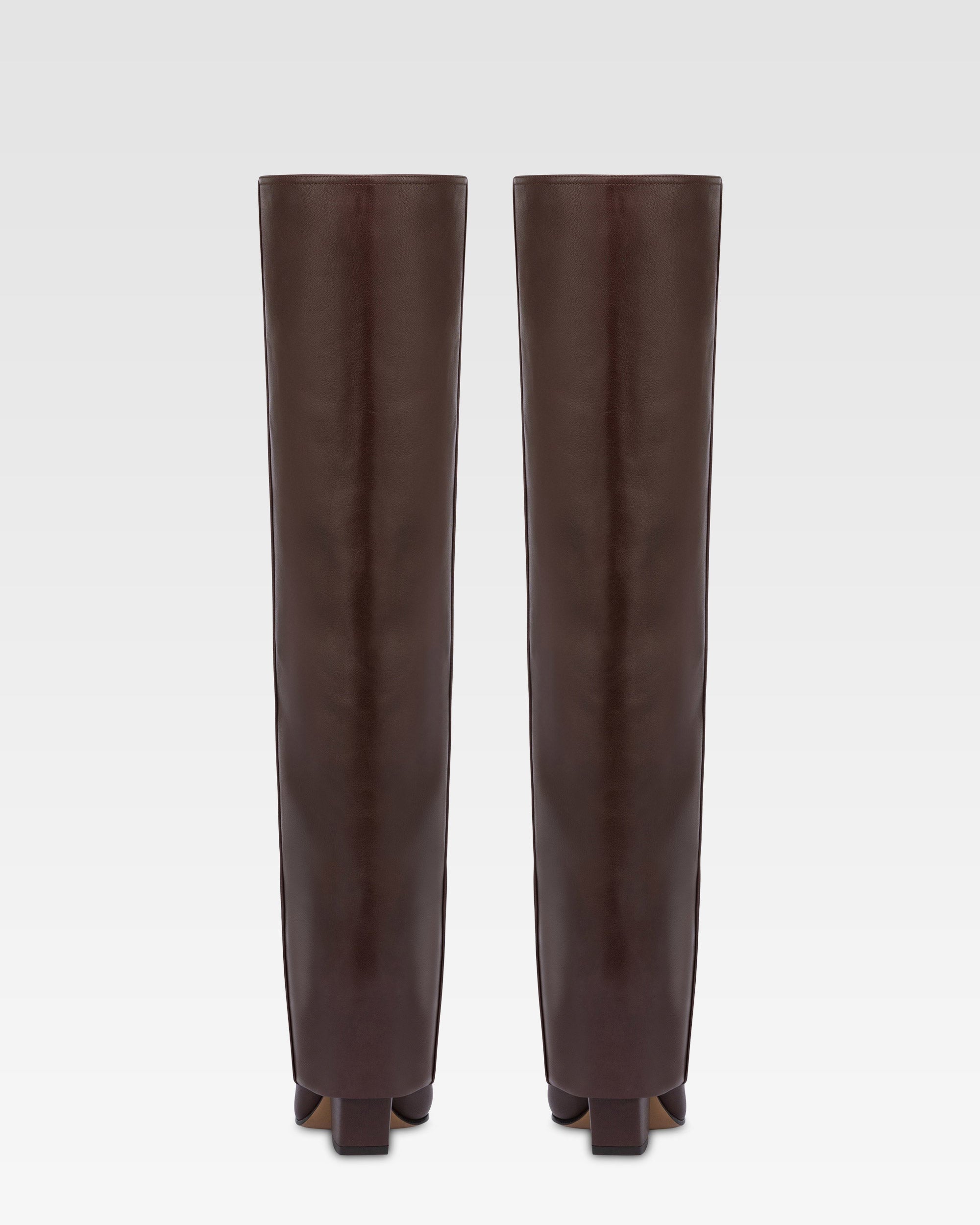 Umschlagstiefel aus mokkafarbenem Leder