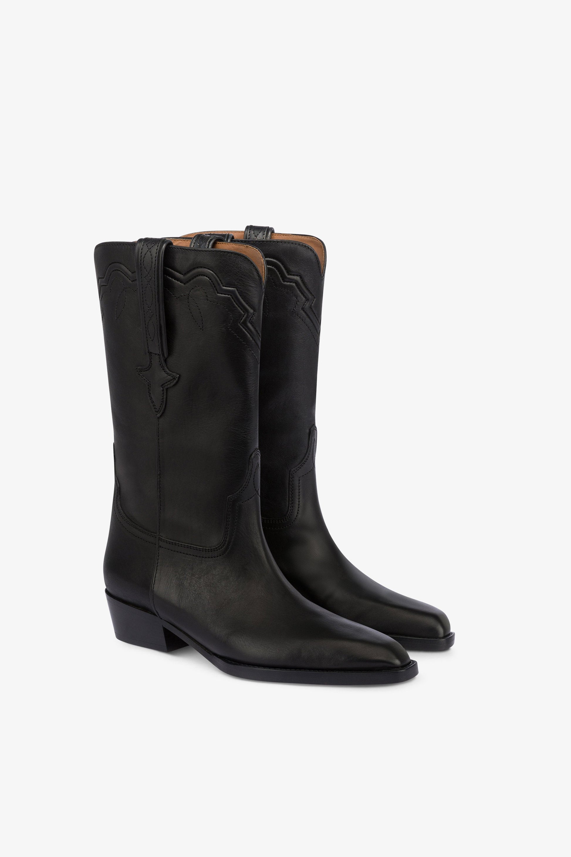 Bottes en cuir noir