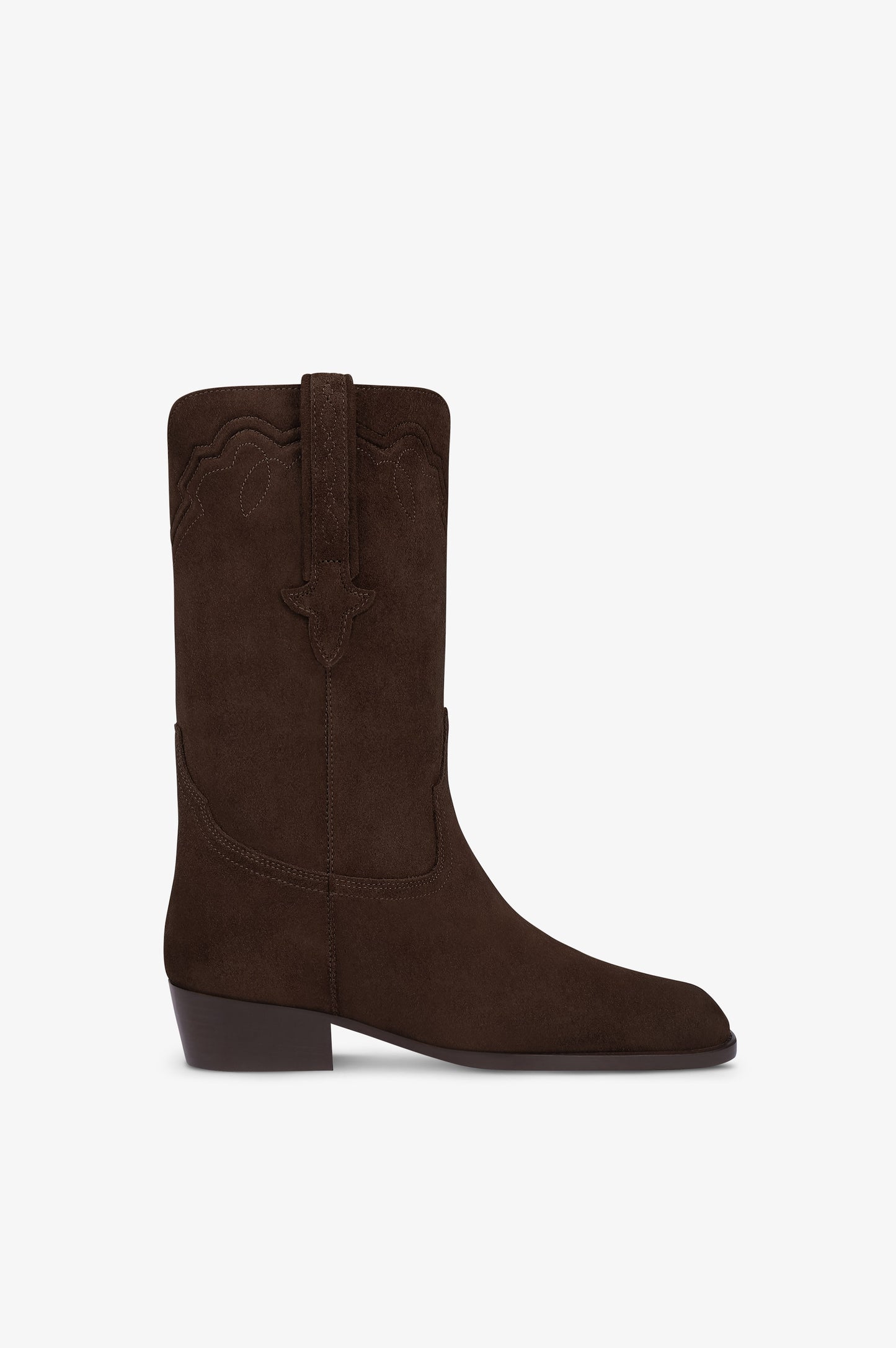 Boots in ebony calf suede leather