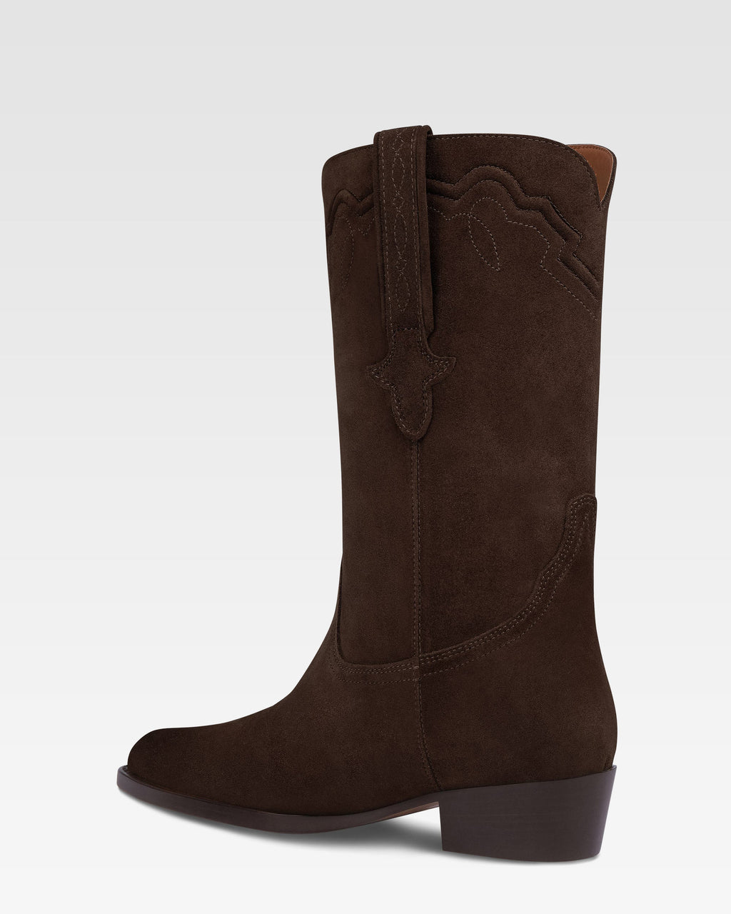 Boots in ebony calf suede leather