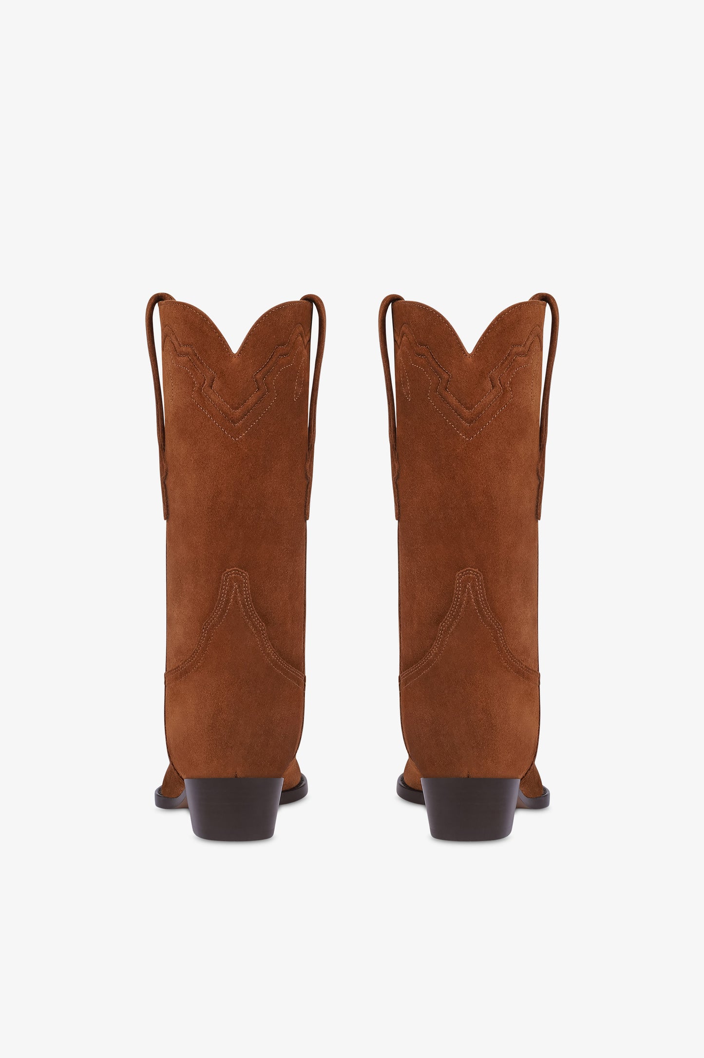 Boots in cognac calf suede leather