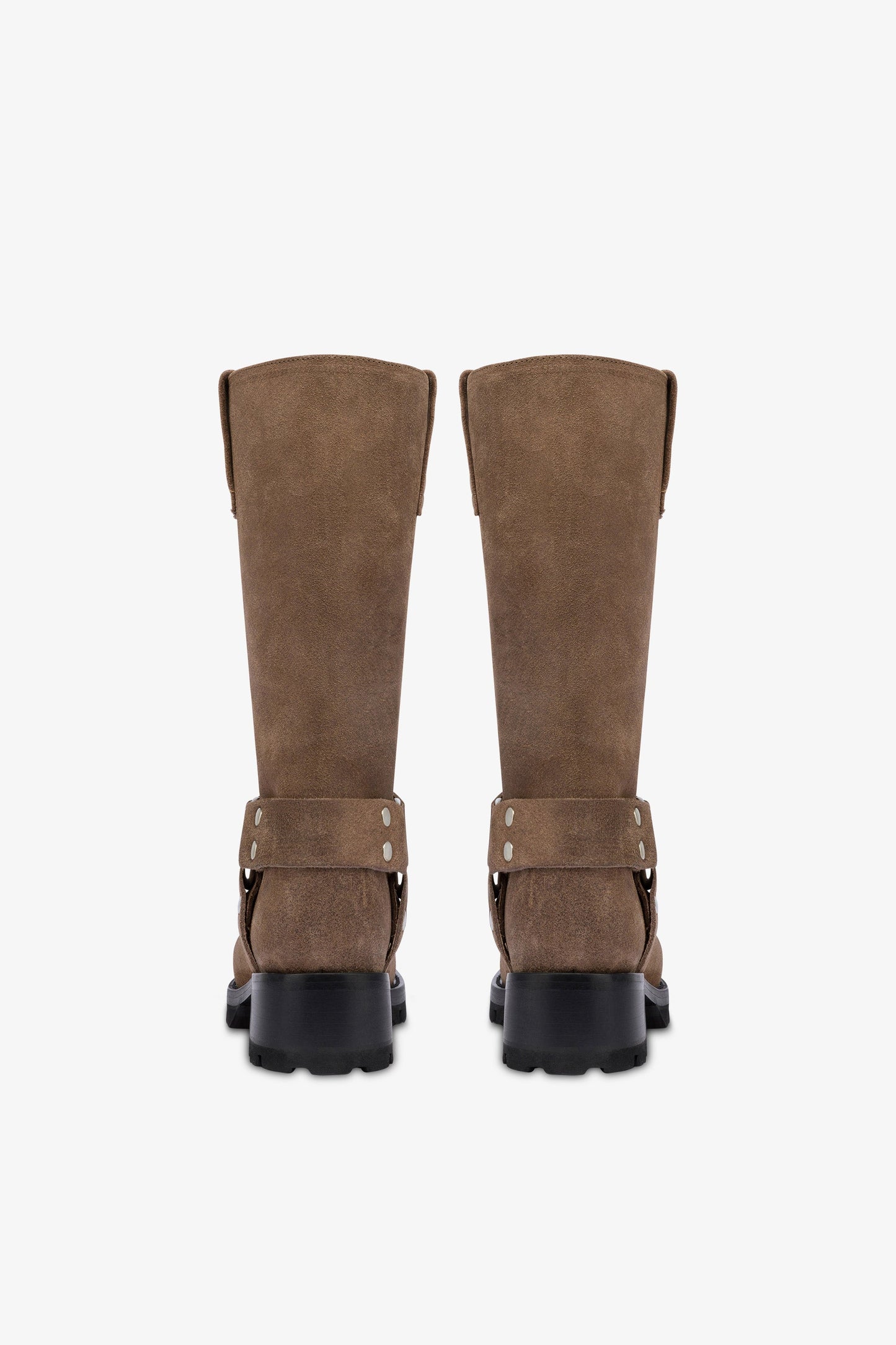 Bottes en cuir suede marron