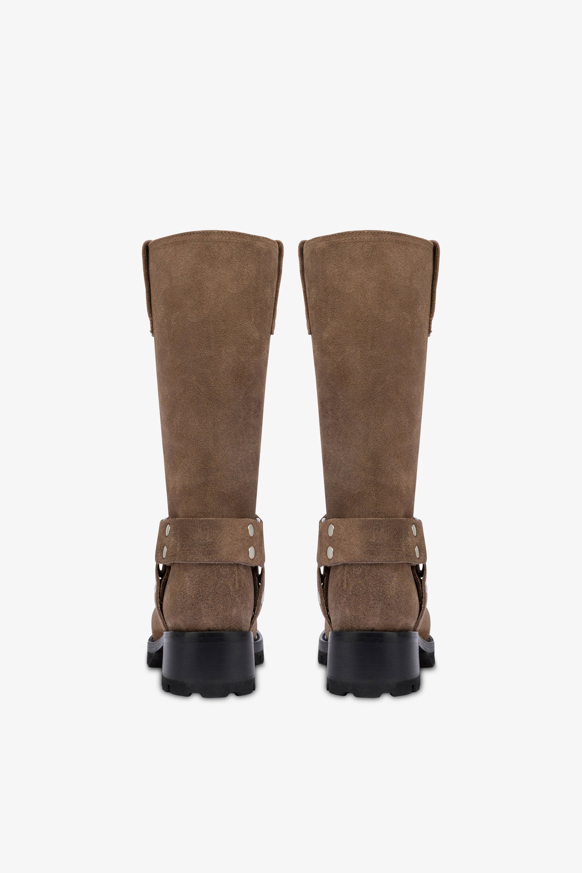 Bottes en cuir suede marron