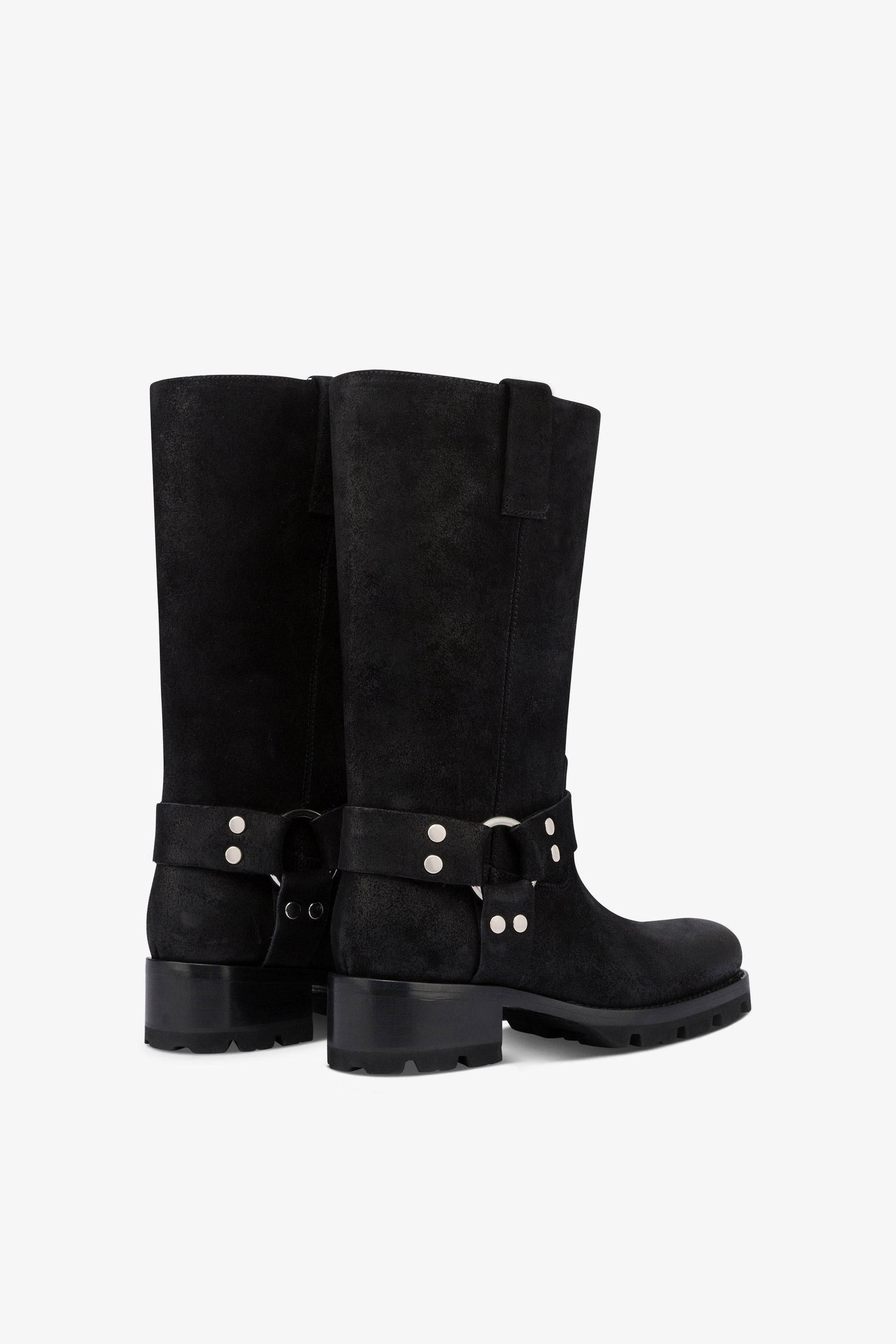 Bottes en cuir suede noir