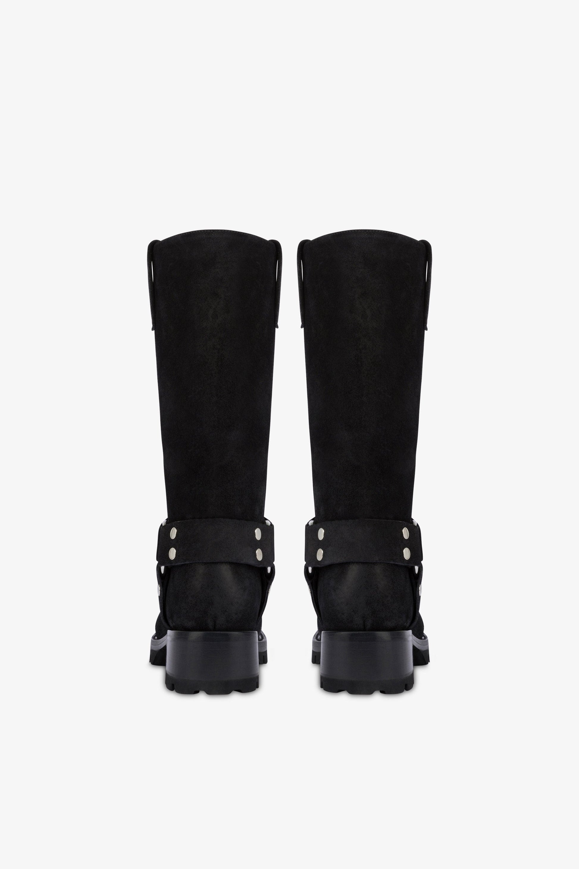 Bottes en cuir suede noir