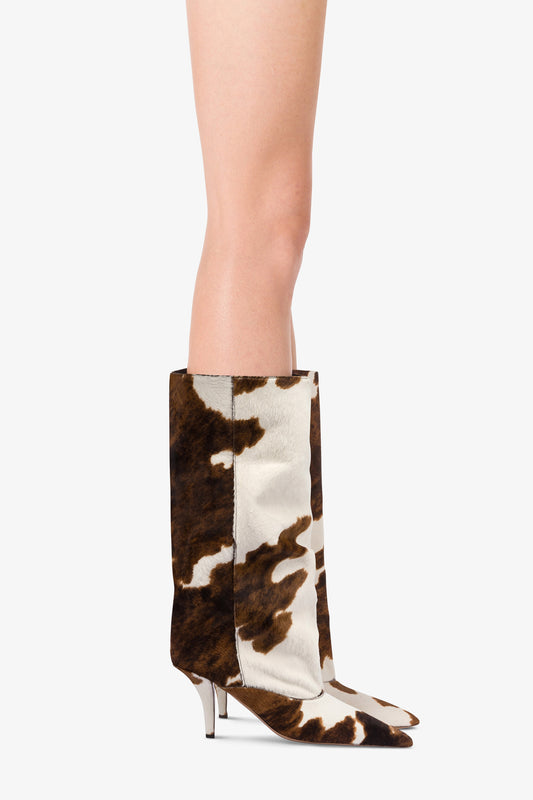 Boots in printed cowhide