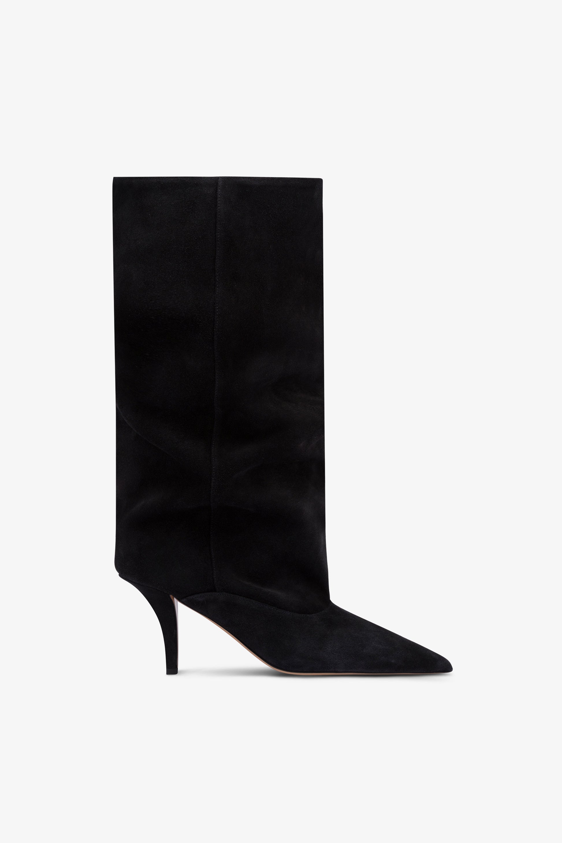 Boots in off-black suede leather