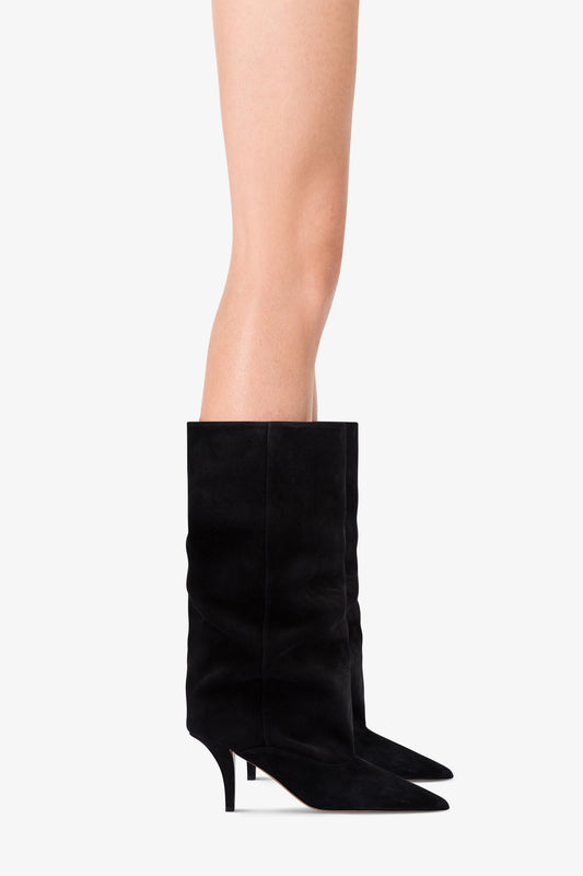 Bottes en cuir suede noir