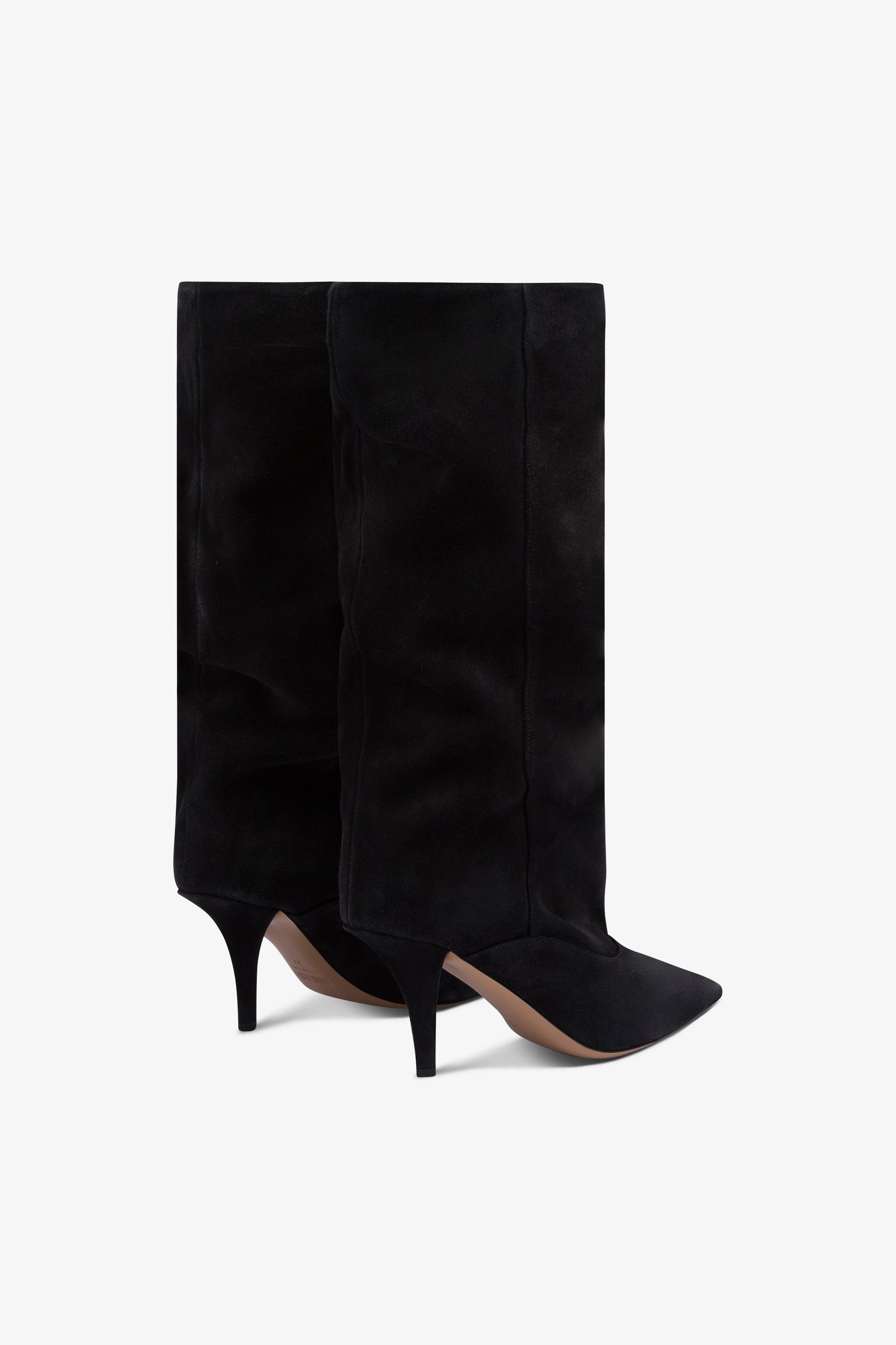 Boots in off-black suede leather