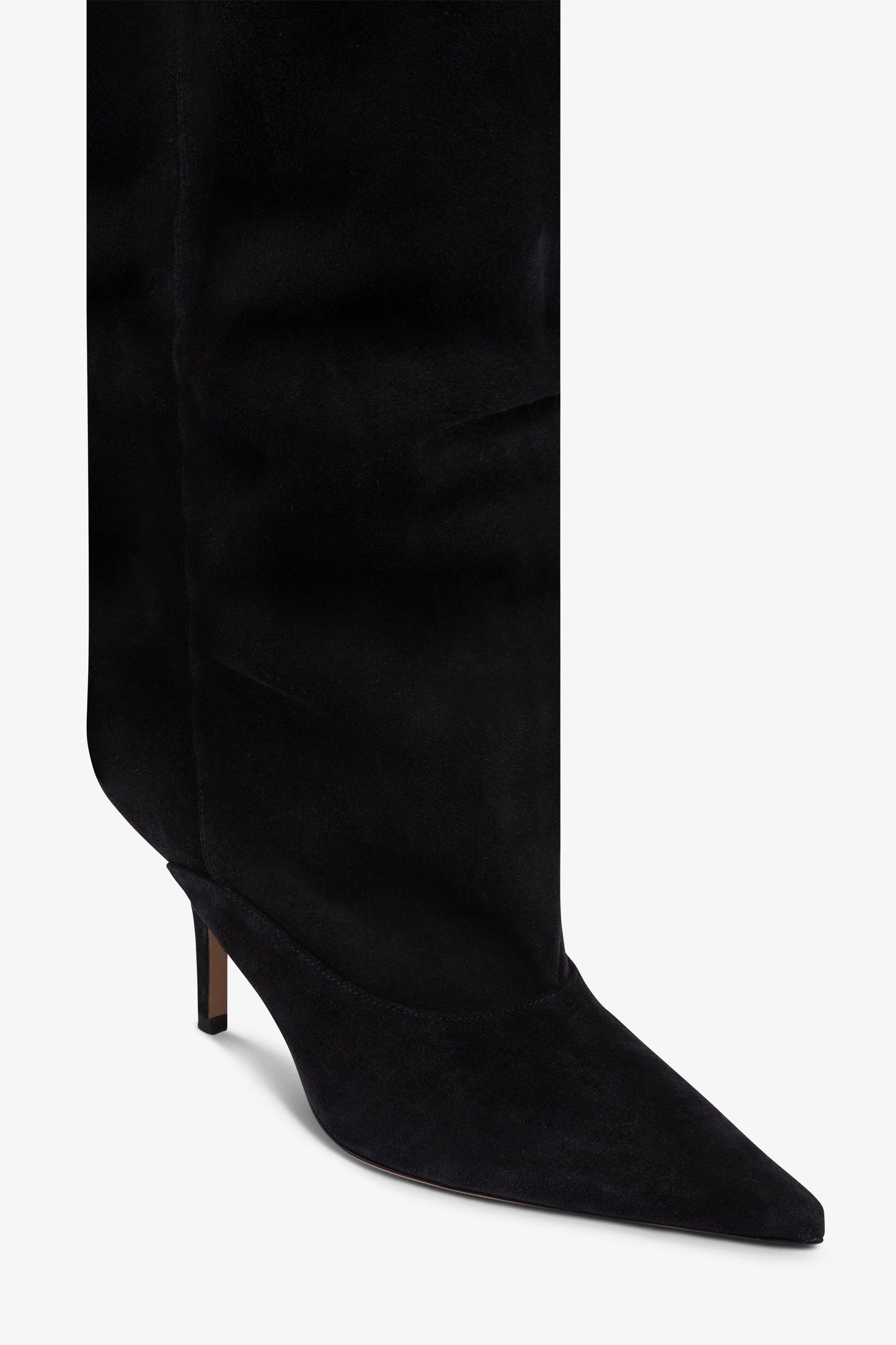 Boots in off-black suede leather