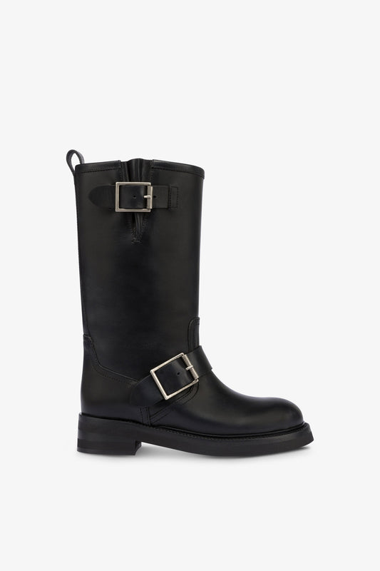 Bottes en cuir brosse noir