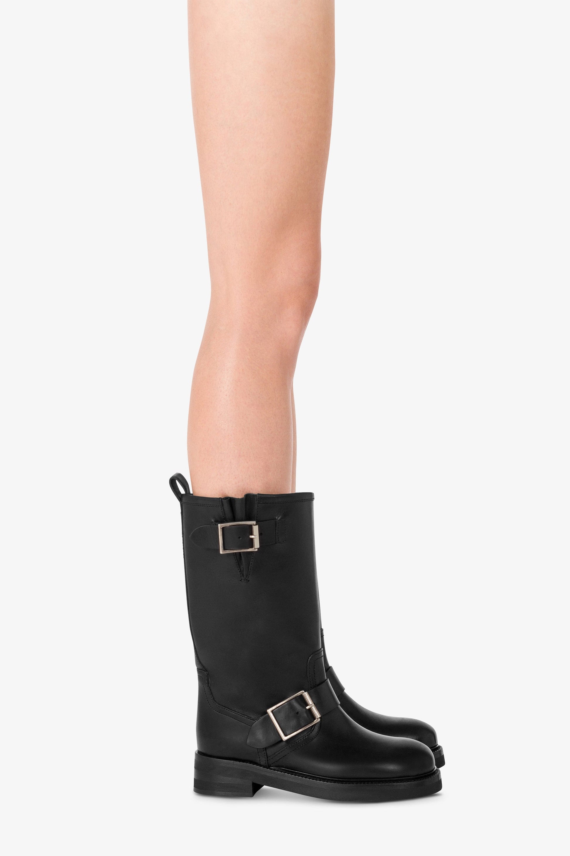 Bottes en cuir brosse noir