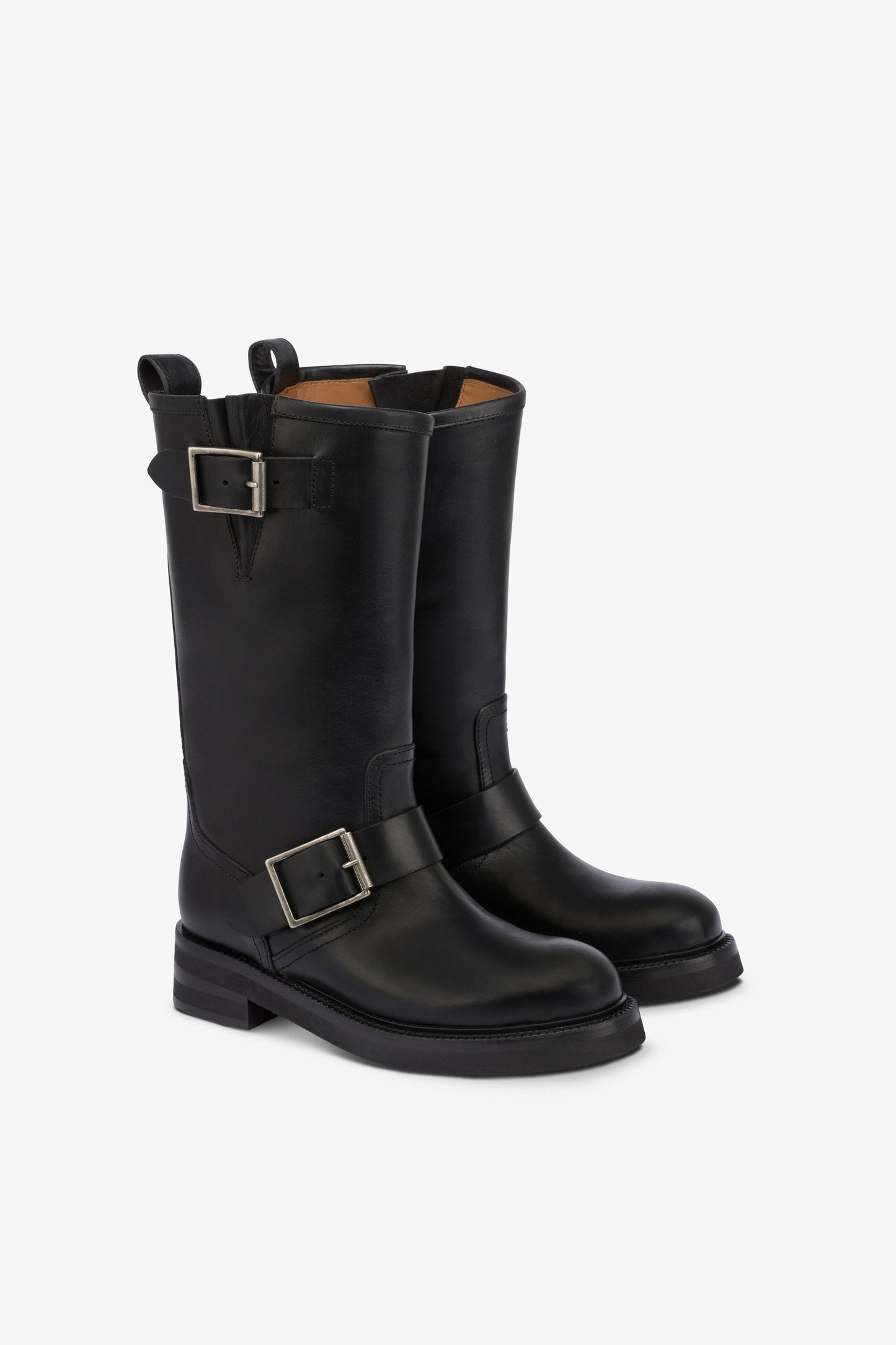 Bottes en cuir brosse noir