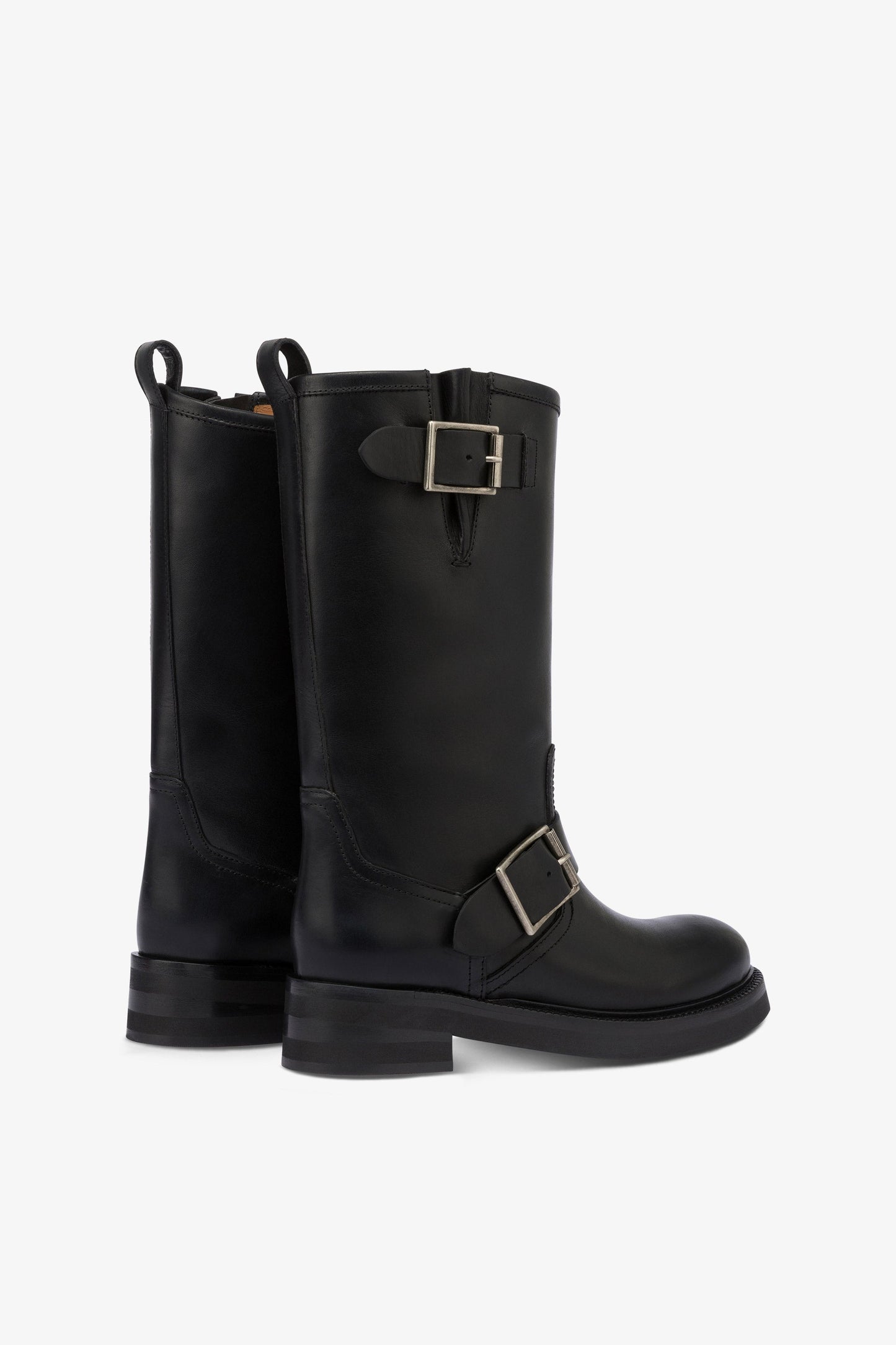 Botas de piel cepillada negra