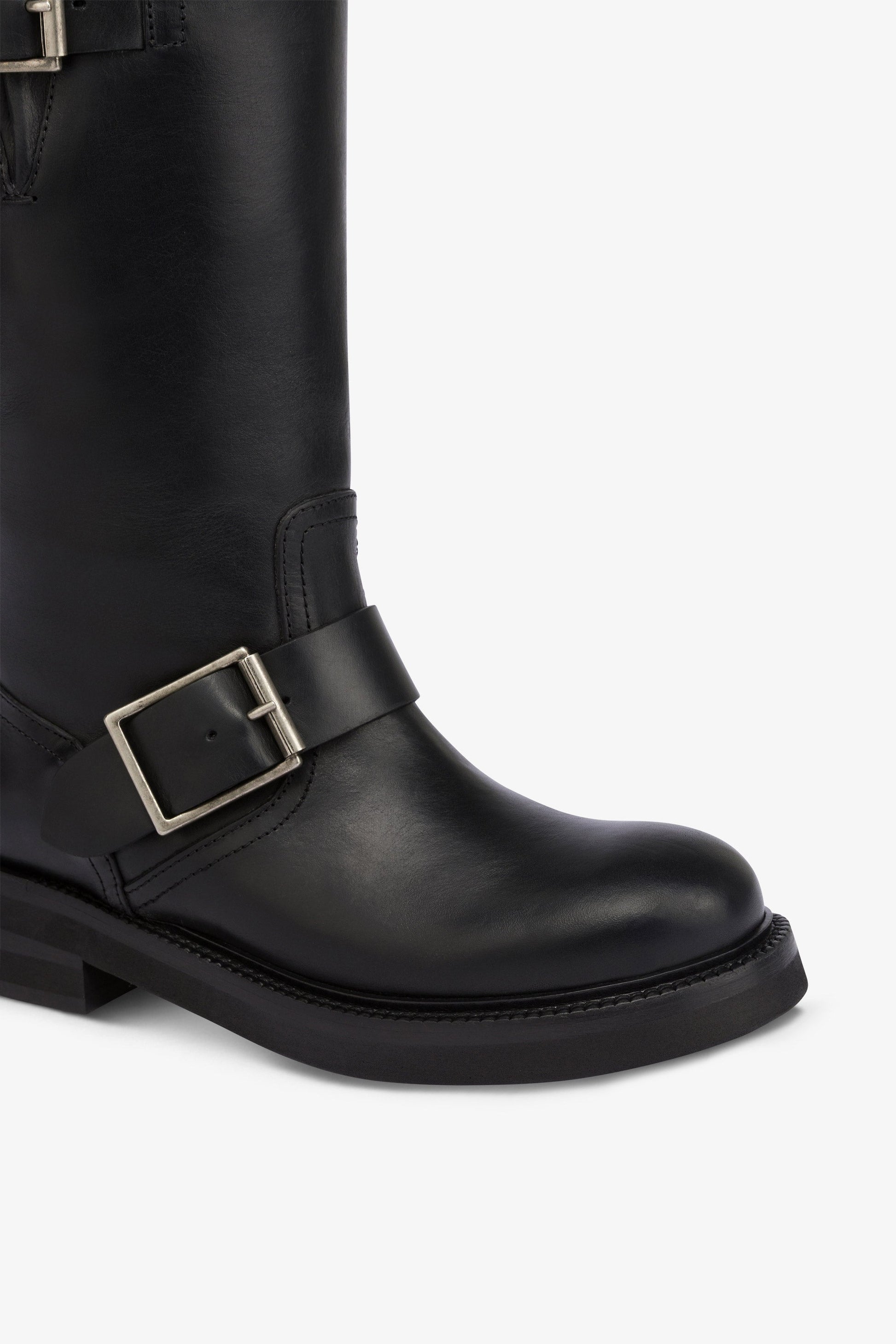 Botas de piel cepillada negra